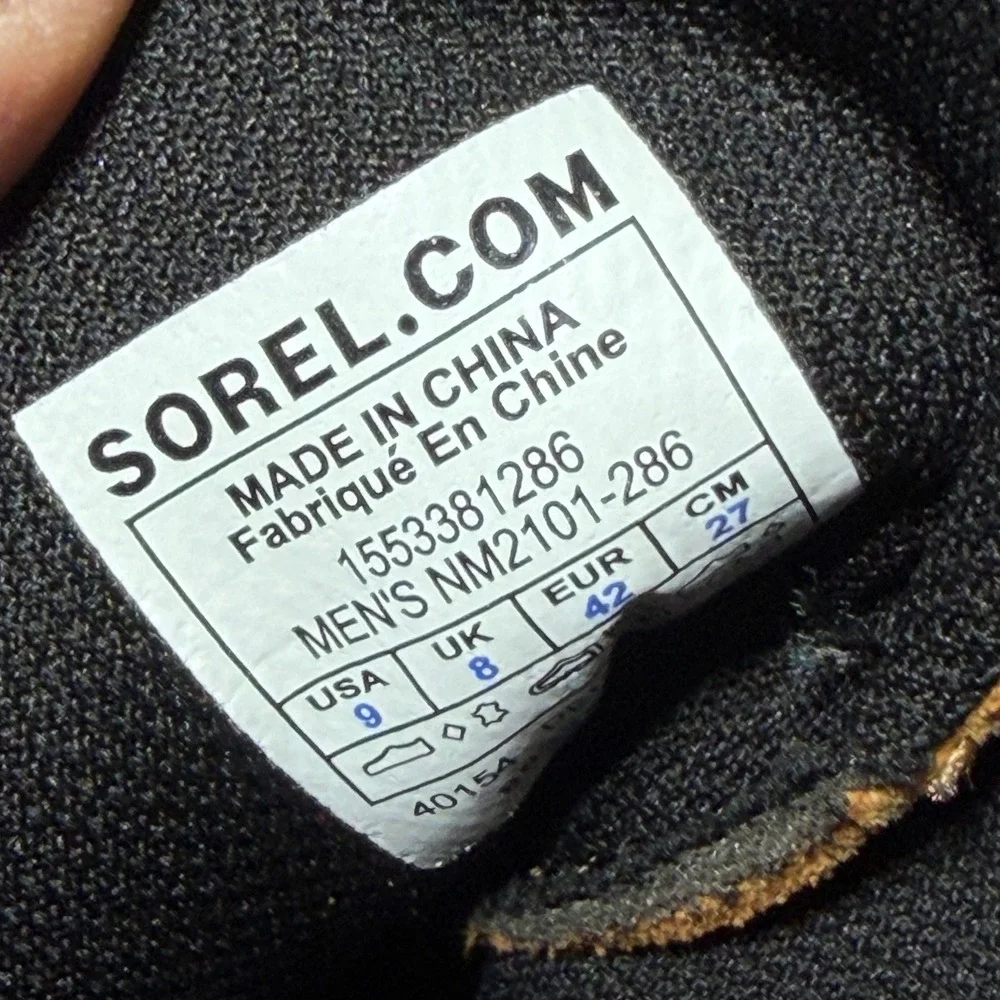 Sorel Cheyanne Lace Duck Boots Men Size‎ 9 Waterproof Leather Tan Brown Gorpcore